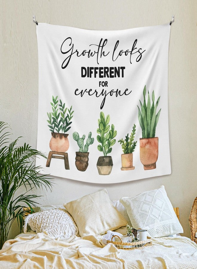 XLDLIOO Mental Health Gifts, Mental Health Plant Classroom Tapestry, Growth Looks Different for Everyone Tapestry Hanging for Bedroom, Inspirational Tapestries Wall Decor for Classroom Therapy Office Room 60x50in - Image 3